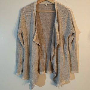 Margaret O’Leary oatmeal waterfall waffle cardigan